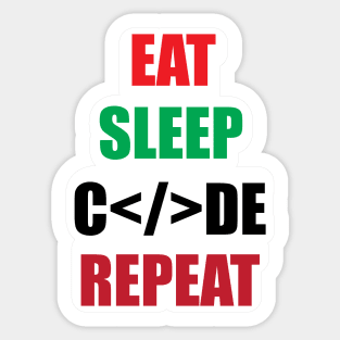 Coding humor Eat Sleep Repeat Gift for Programmers Code Developers Sticker